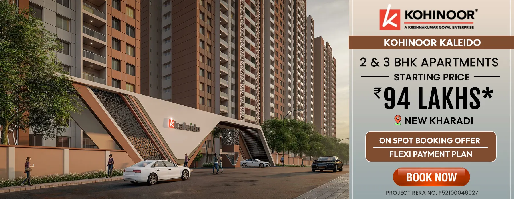 Kohinoor Kaleido Kharadi Pune luxury 2 and 3 BHK apartments